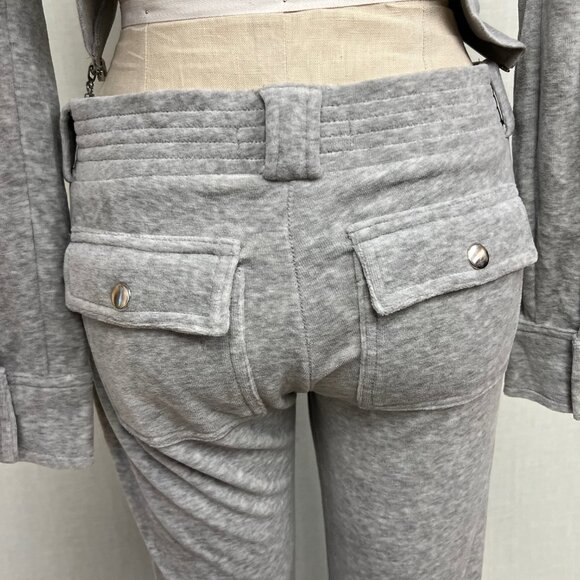 Vintage New Y2K Deadstock Rampage Velour Track Suit Pants Jacket Gray Medium - Picture 7 of 8